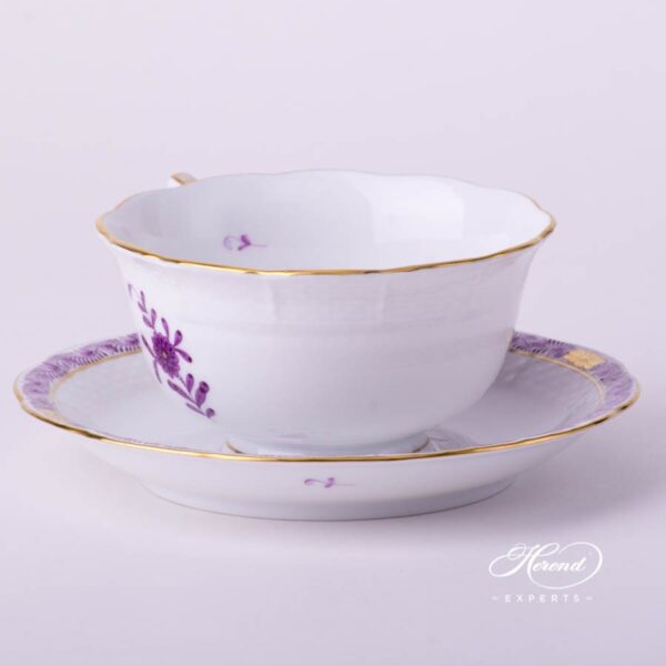 Tea Cup w. Saucer 733-0-00 AL Chinese Bouquet / Apponyi Lilac design. Herend fine china