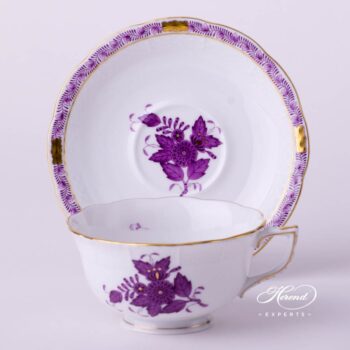 Tea Cup w. Saucer 733-0-00 AL Chinese Bouquet / Apponyi Lilac design. Herend fine china