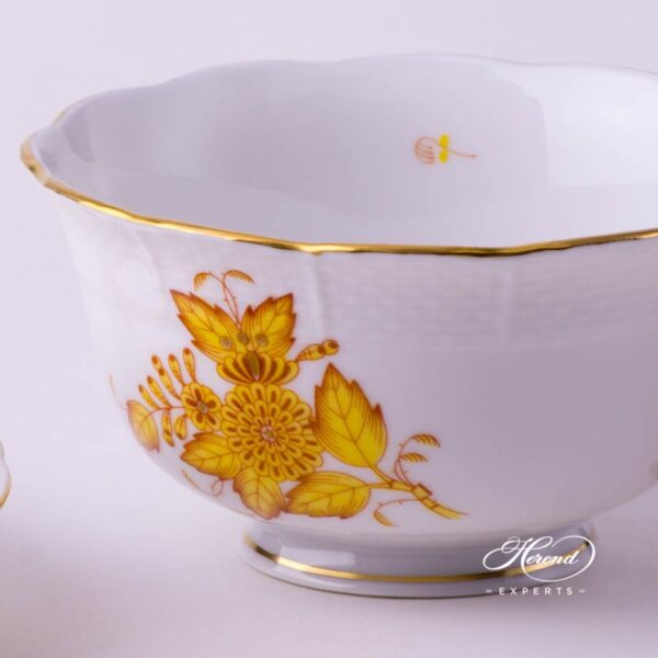 Tea Cup w. Saucer 733-0-00 AJ Chinese Bouquet / Apponyi Yellow design. Herend fine china hand painted. Classical style tableware