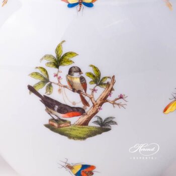Tea Pot with Rose Knob 604-0-09 RO-EOP Rothschild Bird Raspberry / Purple Fish Scale decor. Herend porcelain tableware. Hand painted