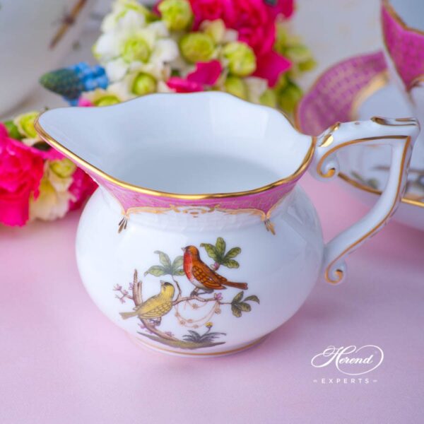 Tea Set for 2 Persons - Rothschild Bird Purple Fish Scale RO-EOP decor. Herend porcelain tableware. Hand painted