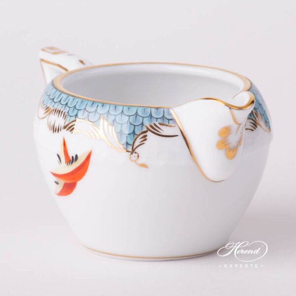 Creamer 649-0-00 CFR-ET Fruits w. Turquoise Fish Scale design. Herend fine china tableware. Hand painted