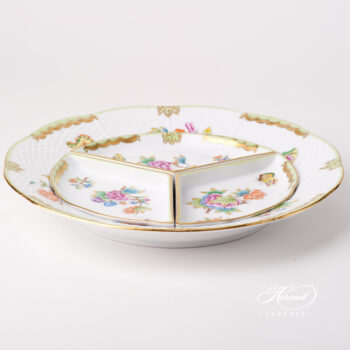 Starter Dish / Hors D'oeuvre Dish 441-0-00 VBO Queen Victoria pattern. Herend fine china hand painted. Tableware