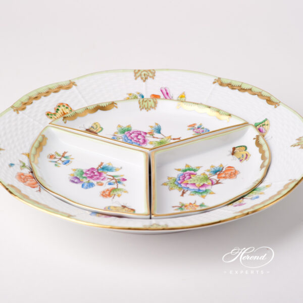 Starter Dish / Hors D'oeuvre Dish 441-0-00 VBO Queen Victoria pattern. Herend fine china hand painted. Tableware