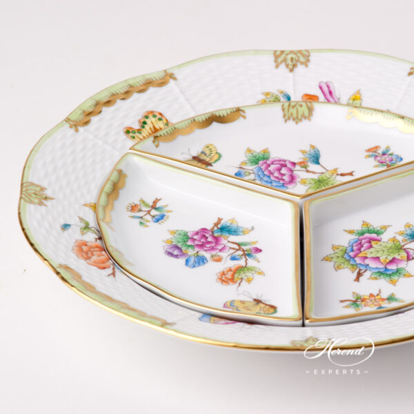 Starter Dish / Hors D'oeuvre Dish 441-0-00 VBO Queen Victoria pattern. Herend fine china hand painted. Tableware