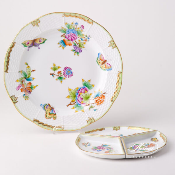 Starter Dish / Hors D'oeuvre Dish 441-0-00 VBO Queen Victoria pattern. Herend fine china hand painted. Tableware