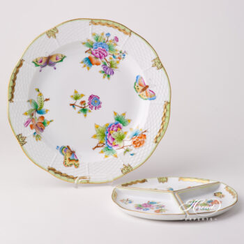 Starter Dish / Hors D'oeuvre Dish 441-0-00 VBO Queen Victoria pattern. Herend fine china hand painted. Tableware