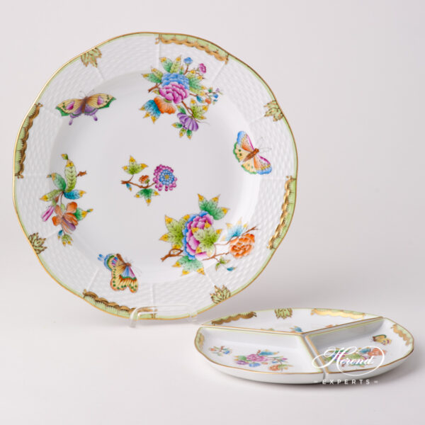 Starter Dish / Hors D'oeuvre Dish 441-0-00 VBO Queen Victoria pattern. Herend fine china hand painted. Tableware