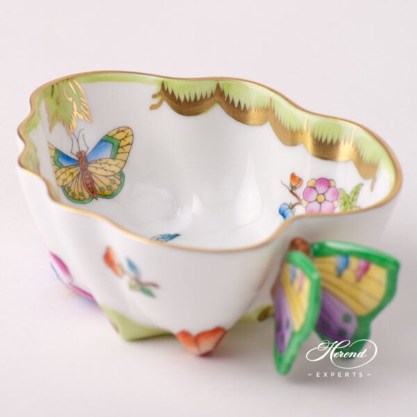 Sugar Basin / Candy Jar with Butterfly Knob 2492-0-00 VBA Queen Victoria design. Herend fine china tableware. Hand painted