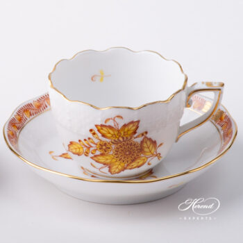 Coffee / Espresso Cup w. Saucer 711-0-00 AJ Chinese Bouquet / Apponyi Yellow design. Herend fine china