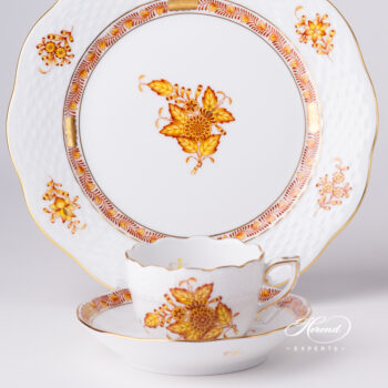 Coffee / Espresso Cup w. Saucer 711-0-00 AJ Chinese Bouquet / Apponyi Yellow design. Herend fine china