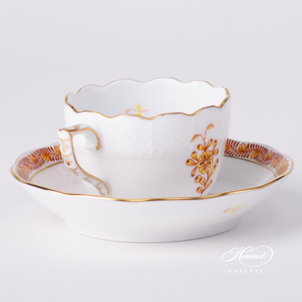 Coffee / Espresso Cup w. Saucer 711-0-00 AJ Chinese Bouquet / Apponyi Yellow design. Herend fine china