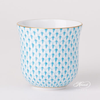 Milk Mug / Breakfast Cup - Herend porcelain 2729-0-00 VHTQ - Turquoise Fishnet design.