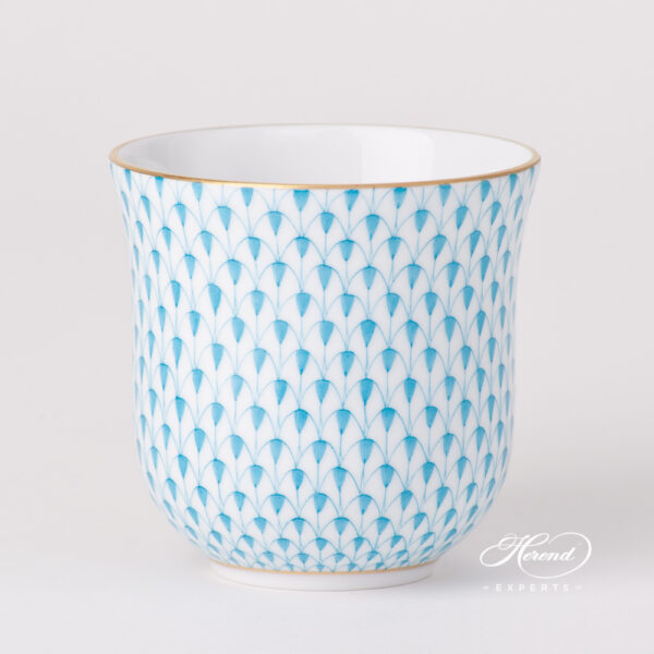 Milk Mug / Breakfast Cup - Herend porcelain 2729-0-00 VHTQ - Turquoise Fishnet design.