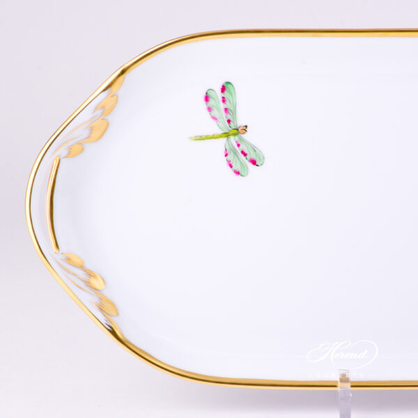 Sandwich Dish 2436-0-00 FLA-BB Texas Bluebonnet Flower pattern. Medium size. Herend fine china hand painted