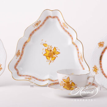 Salad Dish 191-0-00 AJ Chinese Bouquet / Apponyi Yellow design. Herend fine china hand painted. Classical style tableware