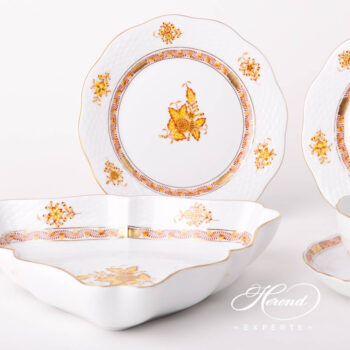 Salad Dish 191-0-00 AJ Chinese Bouquet / Apponyi Yellow design. Herend fine china hand painted. Classical style tableware