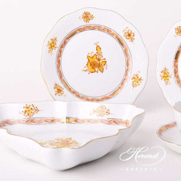 Salad Dish 191-0-00 AJ Chinese Bouquet / Apponyi Yellow design. Herend fine china hand painted. Classical style tableware