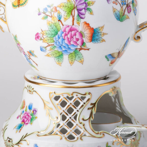 Tea Stove w. Inlay 455-0-00 VBO Queen Victoria pattern. Herend fine china hand painted. Classic Herend pattern