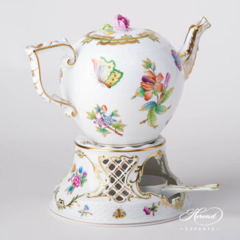 Tea Stove w. Inlay 455-0-00 VBO Queen Victoria pattern. Herend fine china hand painted. Classic Herend pattern