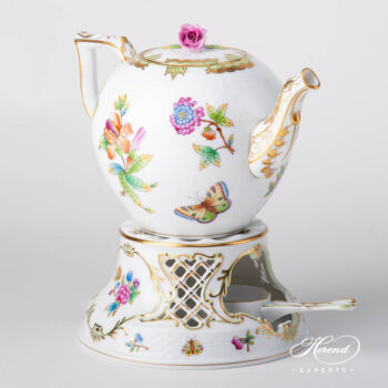 Tea Stove w. Inlay 455-0-00 VBO Queen Victoria pattern. Herend fine china hand painted. Classic Herend pattern