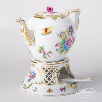 Tea Stove w. Inlay 455-0-00 VBO Queen Victoria pattern. Herend fine china hand painted. Classic Herend pattern