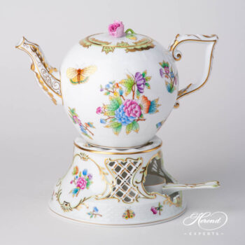 Tea Stove w. Inlay 455-0-00 VBO Queen Victoria pattern. Herend fine china hand painted. Classic Herend pattern