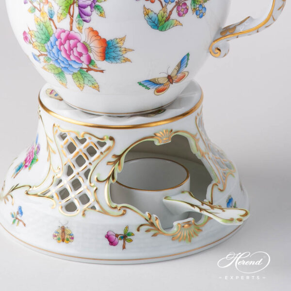 Tea Stove w. Inlay 455-0-00 VBO Queen Victoria pattern. Herend fine china hand painted. Classic Herend pattern