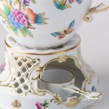 Tea Stove w. Inlay 455-0-00 VBO Queen Victoria pattern. Herend fine china hand painted. Classic Herend pattern