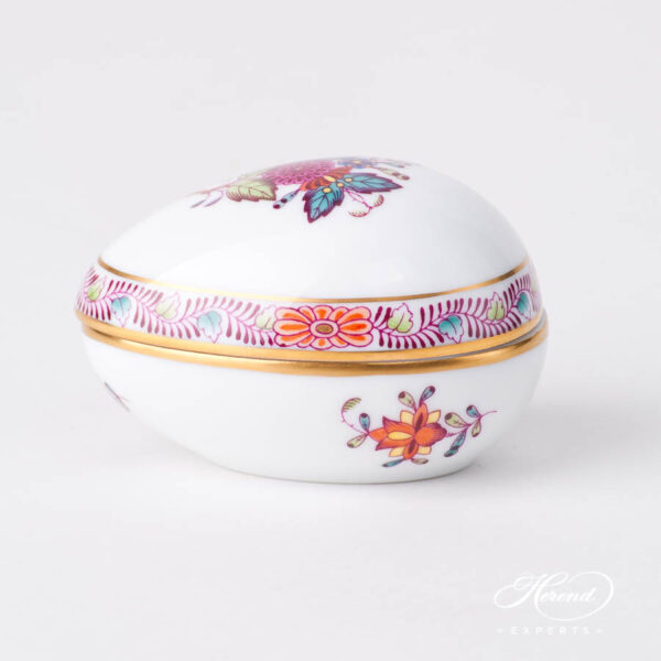 Fancy Box / Candy Jar 6054-0-00 AF Chinese Bouquet / Apponyi Multicolor design. Egg Shaped. Herend porcelain