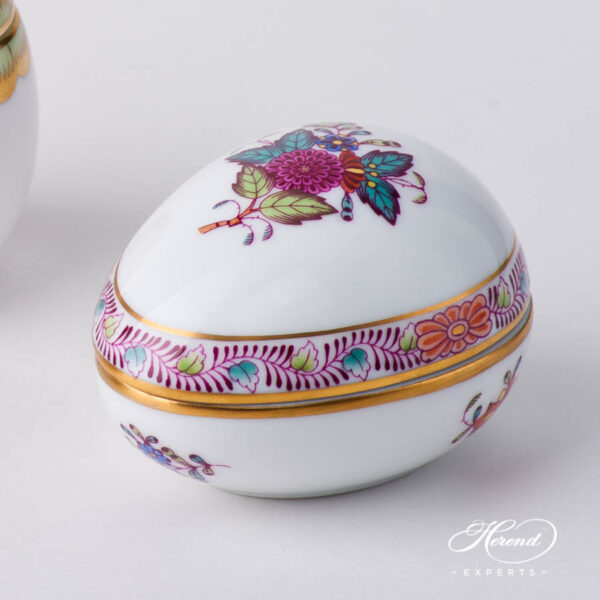 Fancy Box / Candy Jar 6054-0-00 AF Chinese Bouquet / Apponyi Multicolor design. Egg Shaped. Herend porcelain
