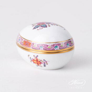 Fancy Box / Candy Jar 6054-0-00 AF Chinese Bouquet / Apponyi Multicolor design. Egg Shaped. Herend porcelain