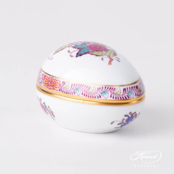 Fancy Box / Candy Jar 6054-0-00 AF Chinese Bouquet / Apponyi Multicolor design. Egg Shaped. Herend porcelain