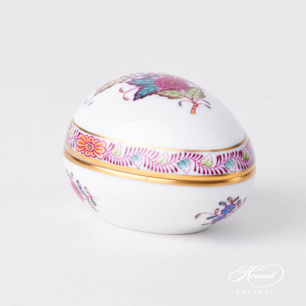 Fancy Box / Candy Jar 6054-0-00 AF Chinese Bouquet / Apponyi Multicolor design. Egg Shaped. Herend porcelain