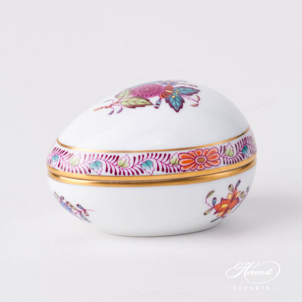 Fancy Box / Candy Jar 6054-0-00 AF Chinese Bouquet / Apponyi Multicolor design. Egg Shaped. Herend porcelain