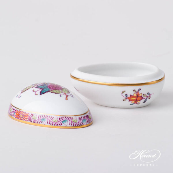 Fancy Box / Candy Jar 6054-0-00 AF Chinese Bouquet / Apponyi Multicolor design. Egg Shaped. Herend porcelain