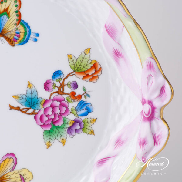 Tray w. Ribbon 400-0-00 VBO Queen Victoria design. Herend fine china tableware. Hand painted