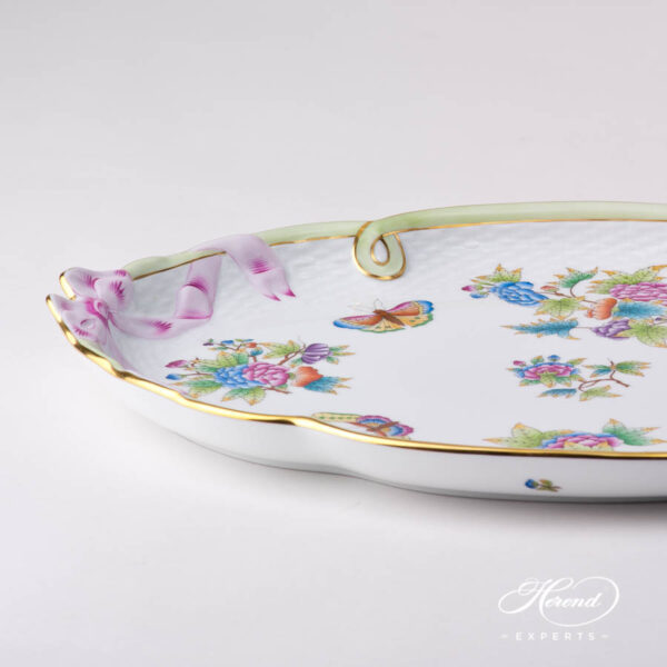Tray w. Ribbon 400-0-00 VBO Queen Victoria design. Herend fine china tableware. Hand painted