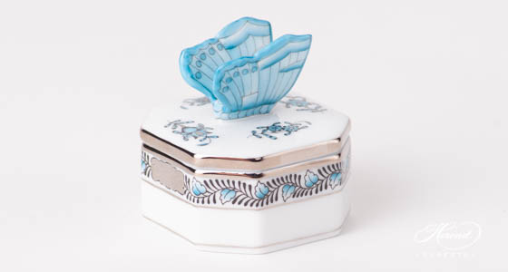 Herend Chinese Bouquet Turquoise Box
