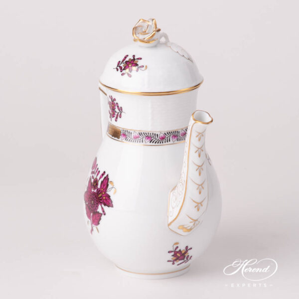 Coffee / Espresso Pot w. Rose Knob 615-0-09 AP3-X1 Chinese Bouquet / Apponyi Burgundy design. Herend fine china