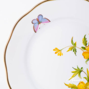 Dessert Plate 20519-0-00 FLA-EP American Wildflowers / Evening Primrose pattern. Herend fine china