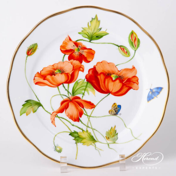 Dinner Plate 20524-0-00 FLA-PO American Wildflowers / California Poppy pattern. Herend fine china