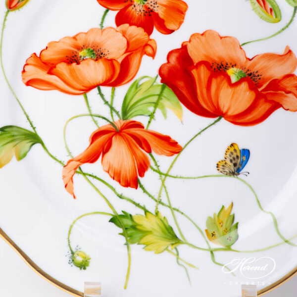 Dinner Plate 20524-0-00 FLA-PO American Wildflowers / California Poppy pattern. Herend fine china