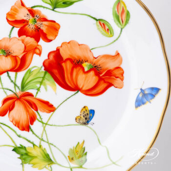 Dinner Plate 20524-0-00 FLA-PO American Wildflowers / California Poppy pattern. Herend fine china