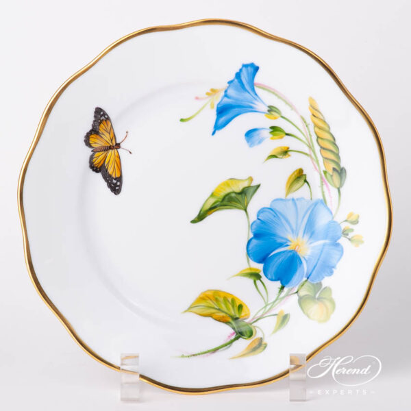 Dessert Plate 20519-0-00 FLA-MG American Wildflowers / Morning Glory pattern. Herend fine china