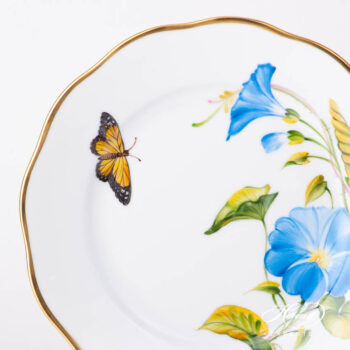 Dessert Plate 20519-0-00 FLA-MG American Wildflowers / Morning Glory pattern. Herend fine china