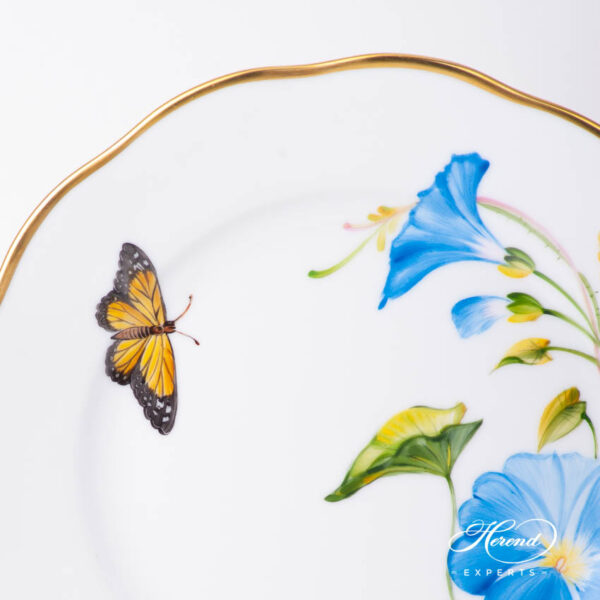 Dessert Plate 20519-0-00 FLA-MG American Wildflowers / Morning Glory pattern. Herend fine china