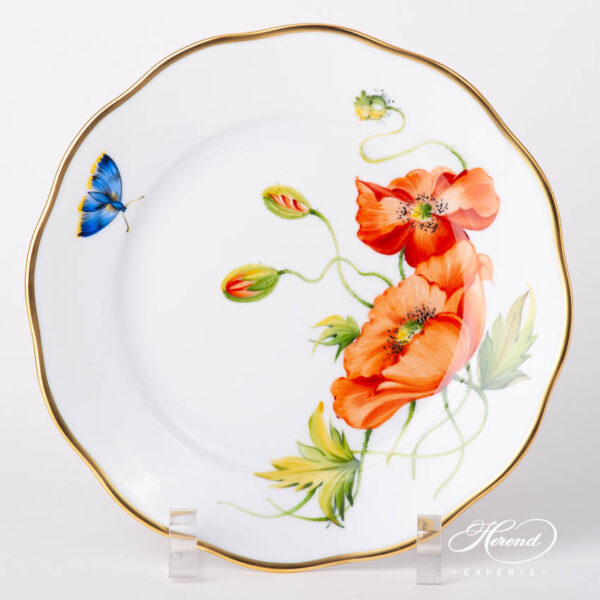 Dessert Plate 20519-0-00 FLA-PO American Wildflowers / California Poppy pattern. Herend fine china
