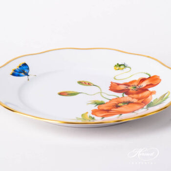 Dessert Plate 20519-0-00 FLA-PO American Wildflowers / California Poppy pattern. Herend fine china
