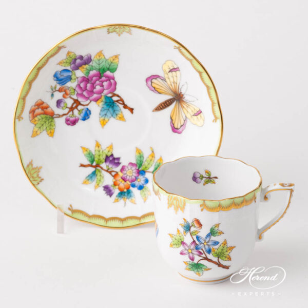 Coffee Cup w. Saucer 707-0-00 VBO Queen Victoria design. Herend fine china